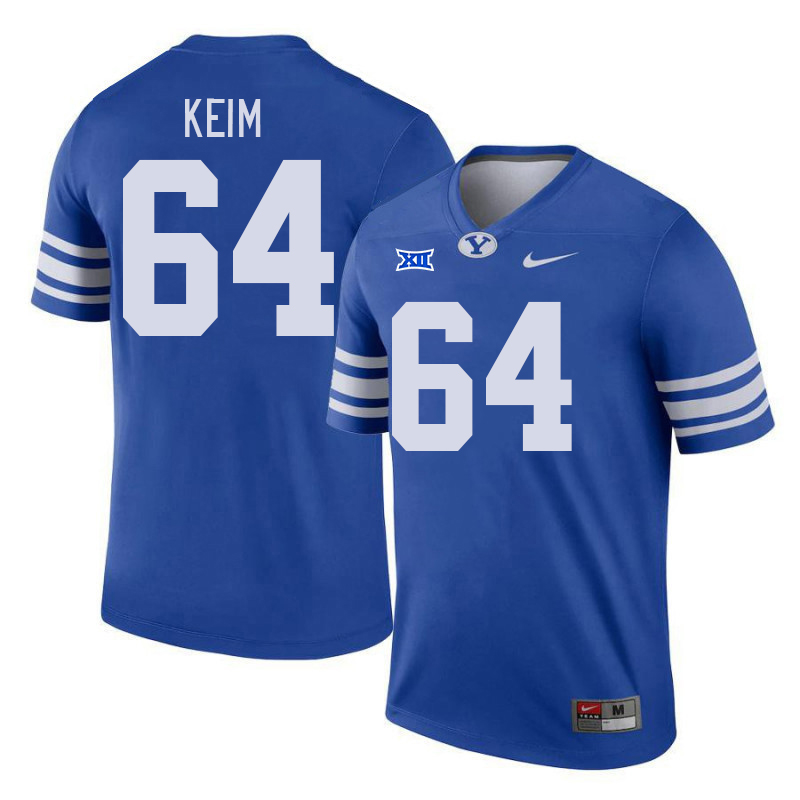 BYU Cougars #64 Brayden Keim Big 12 Conference College Football Jerseys Stitched Sale-Royal